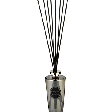 Ladenac Urban Senses 500 ml reed diffuser – silver-grey bottle with black rattan reeds