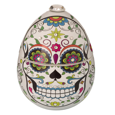 Ladenac Skull candle – White sugar-skull ceramic candle