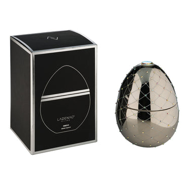 Ladenac Bois de Russie 450 g egg – Silver egg beside its black gift box