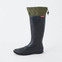 Rugged-Tread Packable Rain Boots, Black — Pokeboo, view 1
