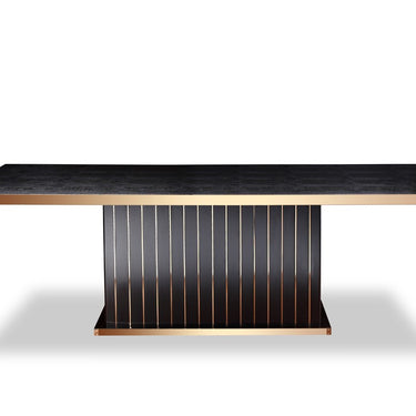 AX Talin Black Crocodile & Rosegold Dining Table