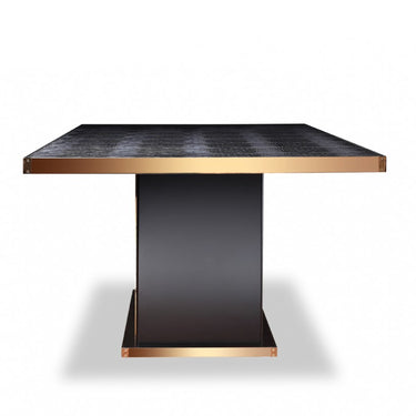 AX Talin Black Crocodile & Rosegold Dining Table