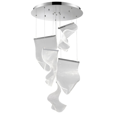 Finesse Decor Acrylic Lace 5 Light Chandelier Chrome