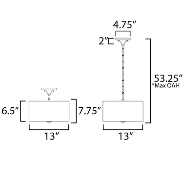 Maxim Lighting Bongo 2-Light Pendant/Semi-Flush Mount Oil Rubbed Bronze