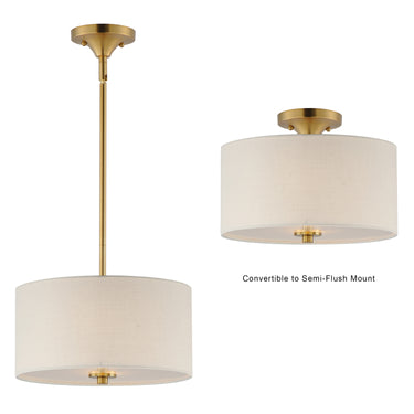 Maxim Lighting Bongo 2-Light Pendant/Semi-Flush Mount Natural Aged Brass