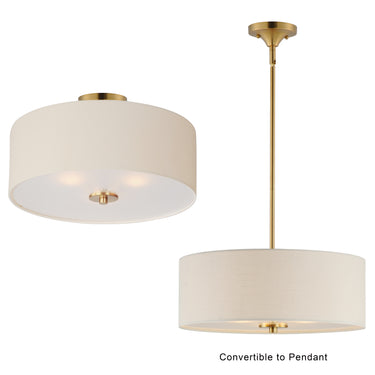 Maxim Lighting Bongo 3-Light Pendant/Semi-Flush Mount Natural Aged Brass