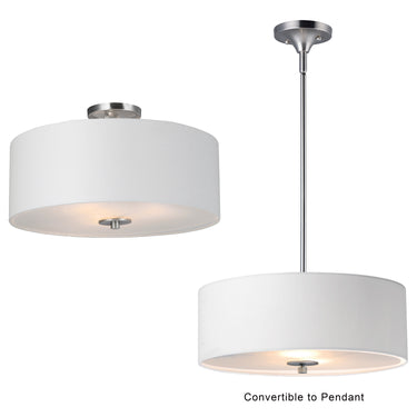 Maxim Lighting Bongo 3-Light Pendant/Semi-Flush Mount Satin Nickel