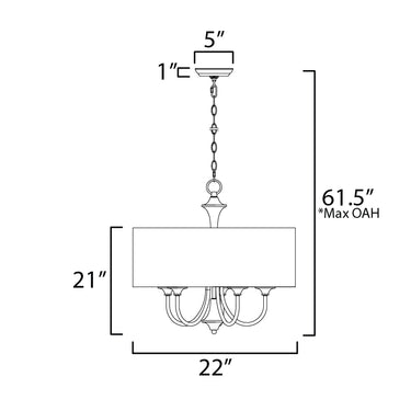 Maxim Lighting Bongo 5-Light Pendant Natural Aged Brass