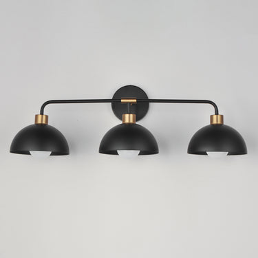 Maxim Lighting Thelonious 3-Light Bath Vanity Black/Natural Aged Brass