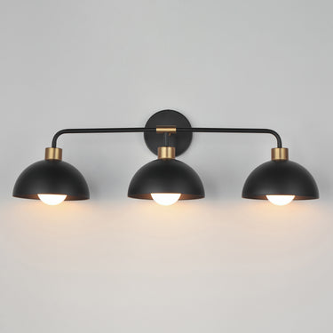 Maxim Lighting Thelonious 3-Light Bath Vanity Black/Natural Aged Brass