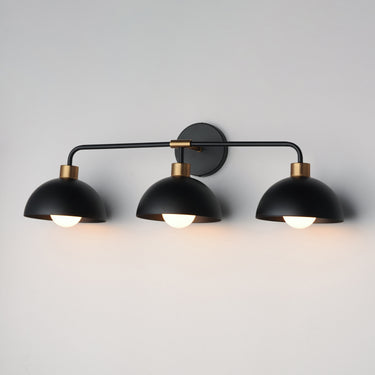 Maxim Lighting Thelonious 3-Light Bath Vanity Black/Natural Aged Brass