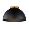 Maxim Lighting Thelonious 16" Flush Mount Black/Natural Aged Brass