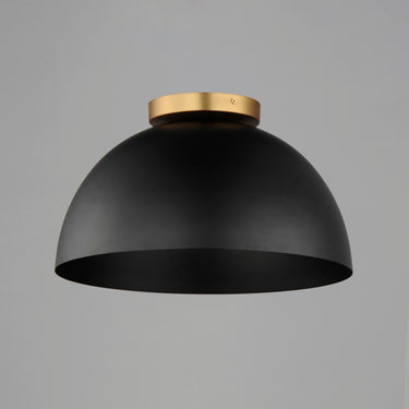 Maxim Lighting Thelonious 16" Flush Mount Black/Natural Aged Brass