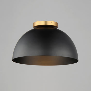 Maxim Lighting Thelonious 16" Flush Mount Black/Natural Aged Brass