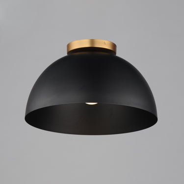 Maxim Lighting Thelonious 16" Flush Mount Black/Natural Aged Brass