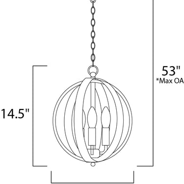 Maxim Lighting Provident 3-Light Chandelier Black