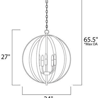 Maxim Lighting Provident 5-Light Chandelier Satin Nickel