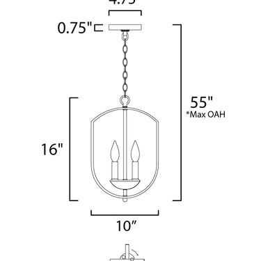Maxim Lighting Provident 3-Light Chandelier Oil Rubbed Bronze