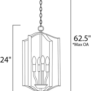 Maxim Lighting Provident 4-Light Chandelier Satin Nickel