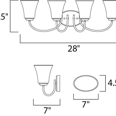 Maxim Lighting Logan 4-Light Bath Vanity Satin Nickel