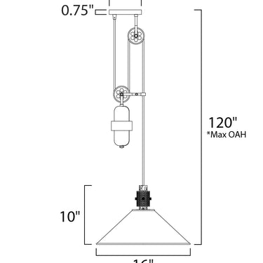 Maxim Lighting Tucson Pendant Oil Rubbed Bronze/Weathered Wood