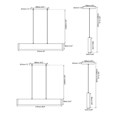 Abra Lighting Slim 32 Led Pendant