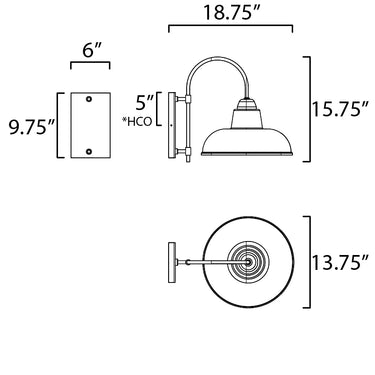 Maxim Lighting Industrial Outdoor Wall Sconce White/Black