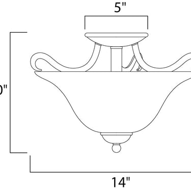Maxim Lighting Basix 2-Light Semi-Flush Mount Satin Nickel