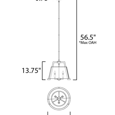 Maxim Lighting Orson 3-Light Pendant Driftwood