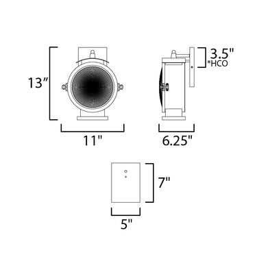 Maxim Lighting Portside Outdoor Wall Sconce Oil Rubbed Bronze/Antique Brass