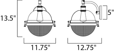 Maxim Lighting Portside 12" Outdoor Wall Sconce Oil Rubbed Bronze/Antique Brass