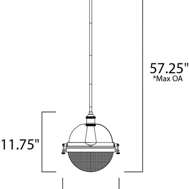 Maxim Lighting Portside 12" Outdoor Pendant Oil Rubbed Bronze/Antique Brass