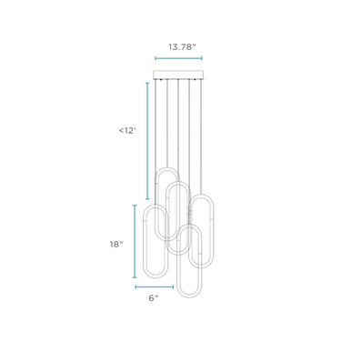 Finesse Decor LED Five Clips Chandelier Sandy Gold