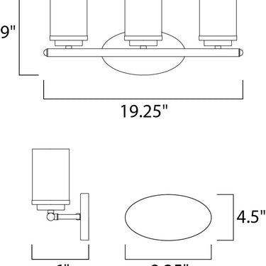 Maxim Lighting Corona 3-Light Bath Vanity Black