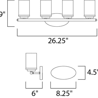 Maxim Lighting Corona 4-Light Bath Vanity Black