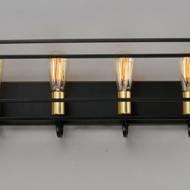 Maxim Lighting Liner 4-Light Bath Vanity Black/Satin Brass