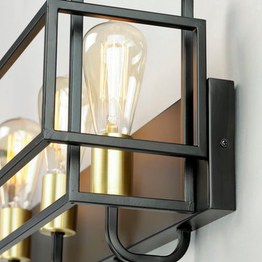 Maxim Lighting Liner 4-Light Bath Vanity Black/Satin Brass