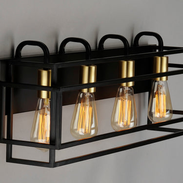 Maxim Lighting Liner 4-Light Bath Vanity Black/Satin Brass