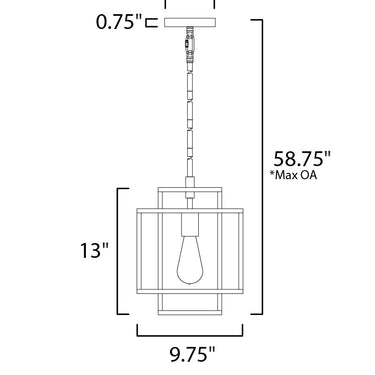 Maxim Lighting Liner Pendant Black/Satin Brass