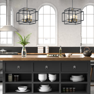 Maxim Lighting Liner 4-Light Pendant Black/Satin Brass