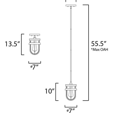 Maxim Lighting Breakwater Outdoor Pendant/Semi-Flush Black