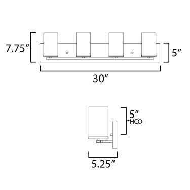 Maxim Lighting Lateral 4-Light Bath Vanity Satin Brass