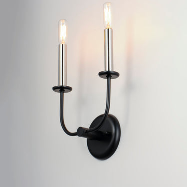 Maxim Lighting Wesley 2-Light Wall Sconce Black/Satin Nickel