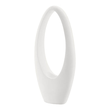 Finesse Decor Mandolin Small Floor Vase Sculpture Frosted White