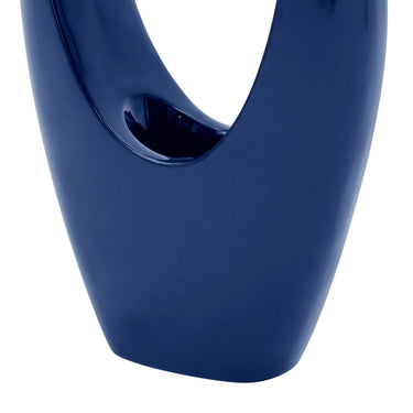 Finesse Decor Mandolin Large Floor Vase Sculpture Glossy Blue