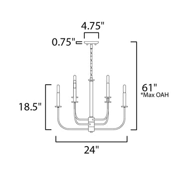 Maxim Lighting Wesley 6-Light Chandelier Black/Satin Nickel