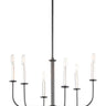 Maxim Lighting Wesley 6-Light Chandelier Black/Satin Nickel