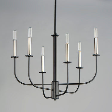 Maxim Lighting Wesley 6-Light Chandelier Black/Satin Nickel