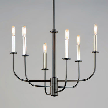 Maxim Lighting Wesley 6-Light Chandelier Black/Satin Nickel