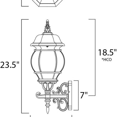Maxim Lighting Crown Hill 3-Light Outdoor Wall Lantern Black